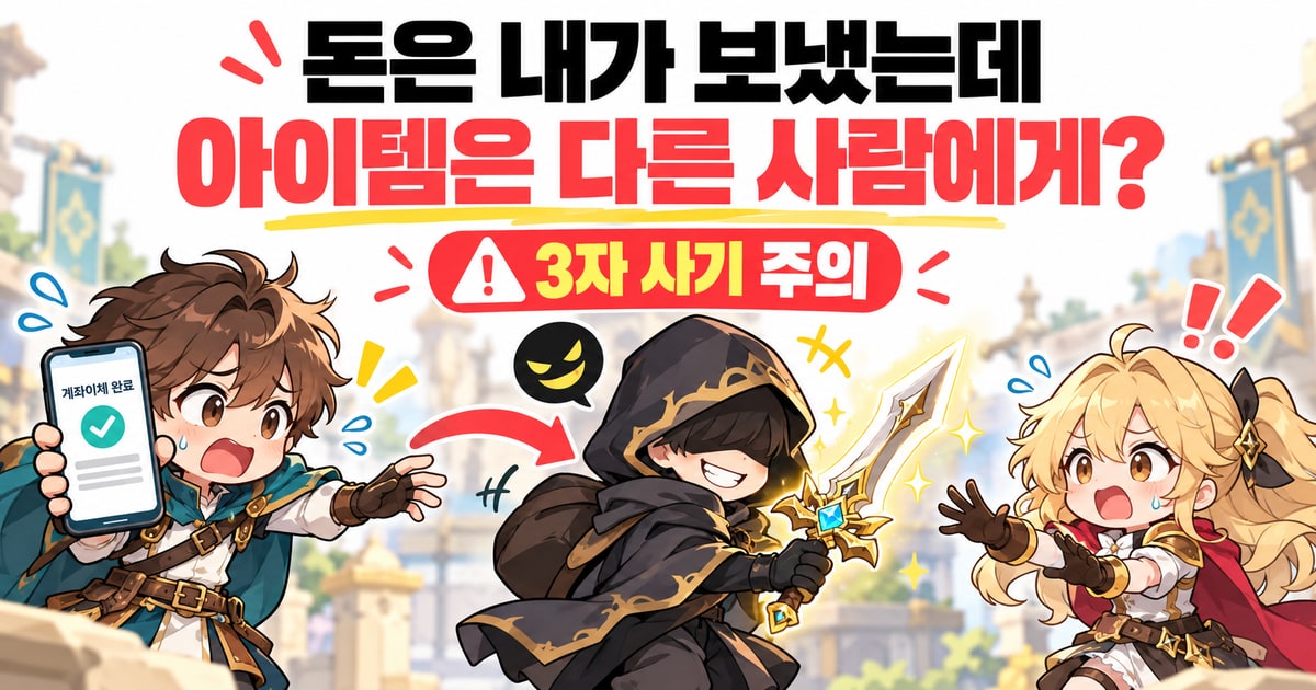 [필독] 메이플 거래 3자 사기, 돈을 보낸 사람과 받는 사람이 달라요